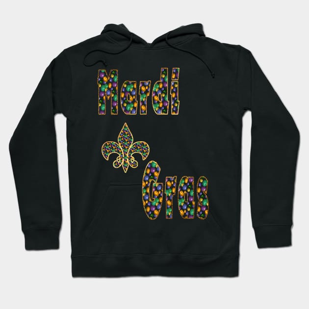 Mardi Gras Beads Hoodie by RoxanneG